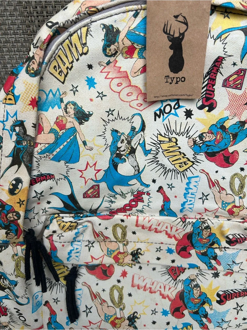 Comic SUPER Heroes Backpack BATMAN SUPERMAN WONDER WOMAN /NWT -ADULT or Kids